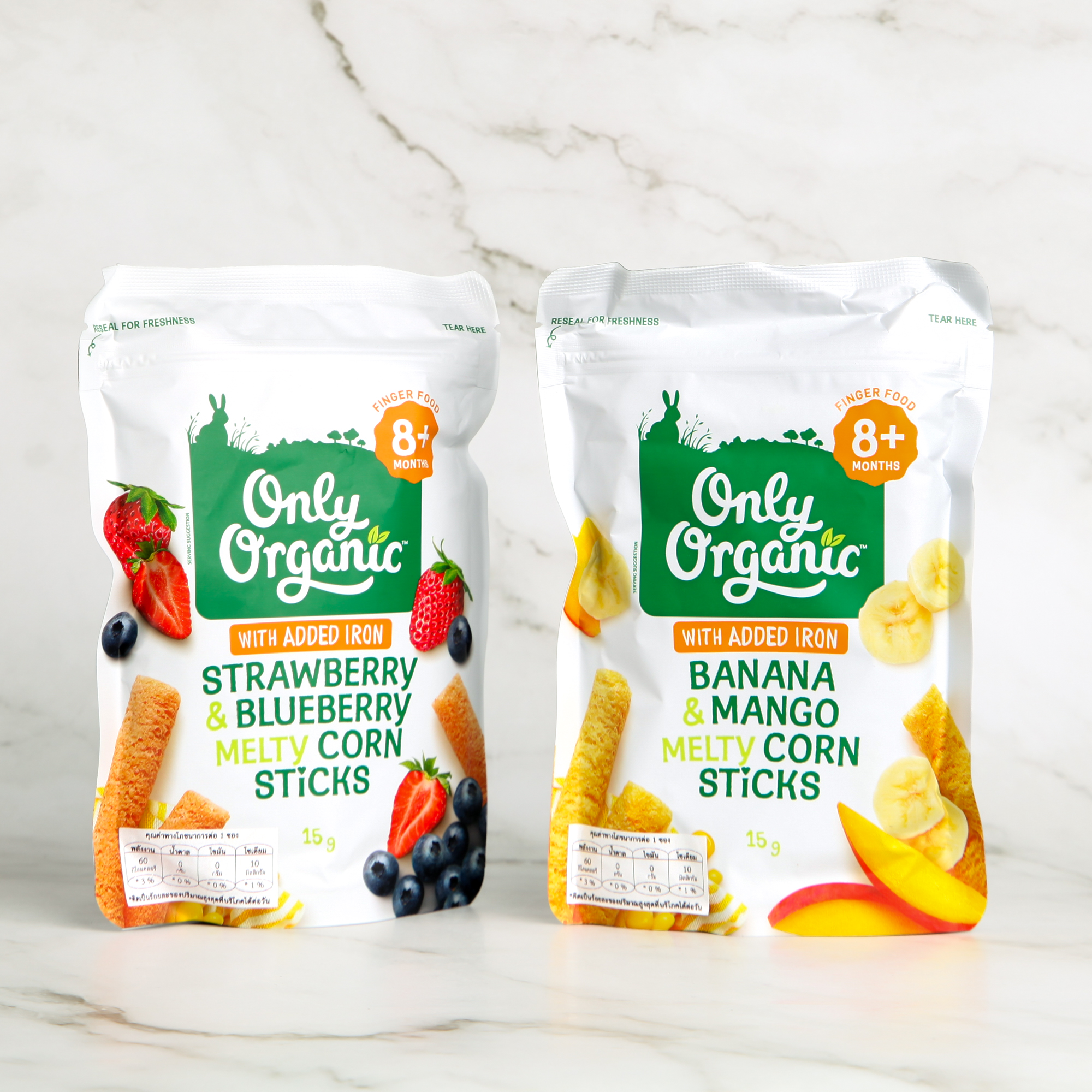 Banana & Mango Melty Corn Sticks - Only Organic